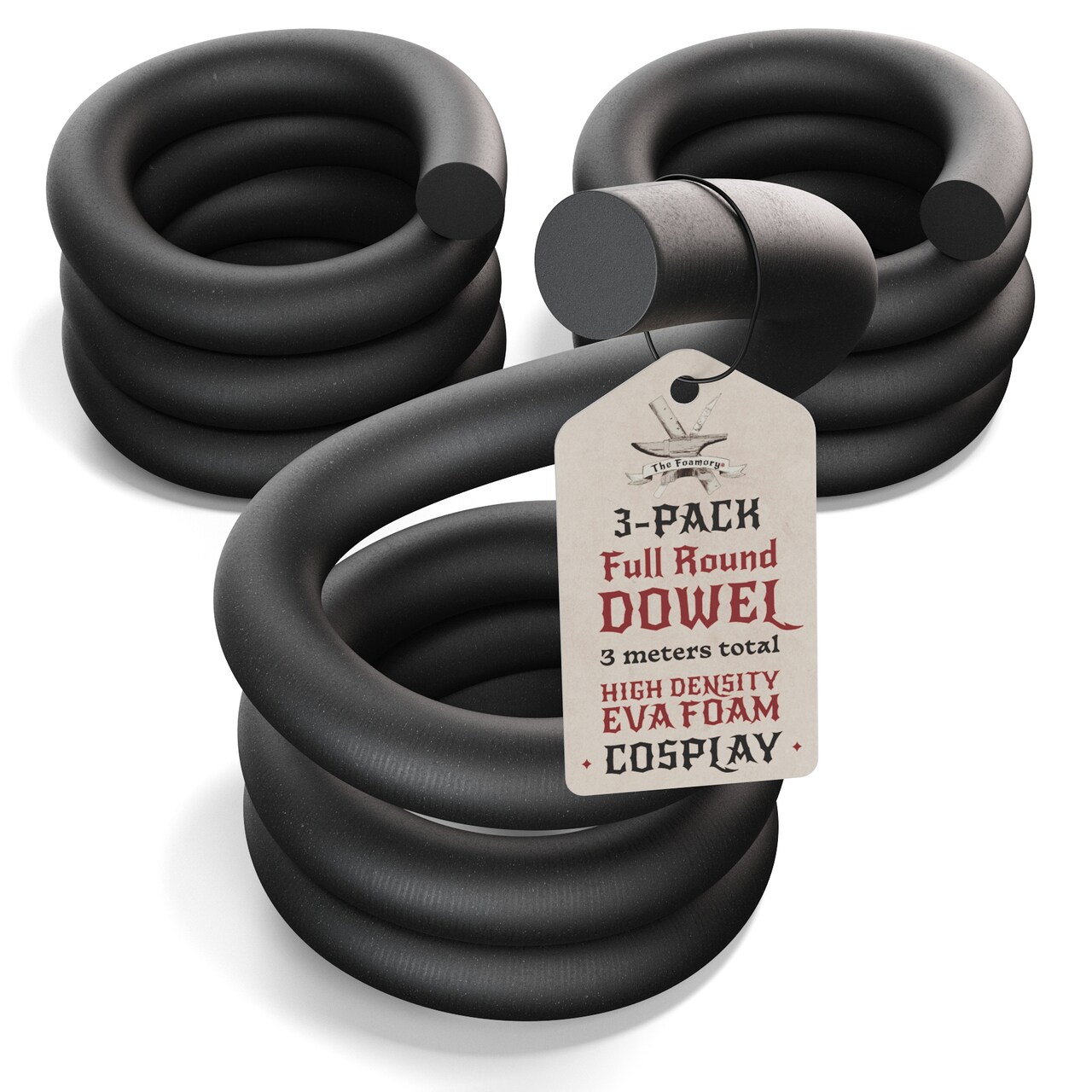 EVA Foam Dowel/Bevel - 1 to 3 Meter(s) Cosplay Craft Material - Multiple Shapes - Multiple Diameters 5-40mm